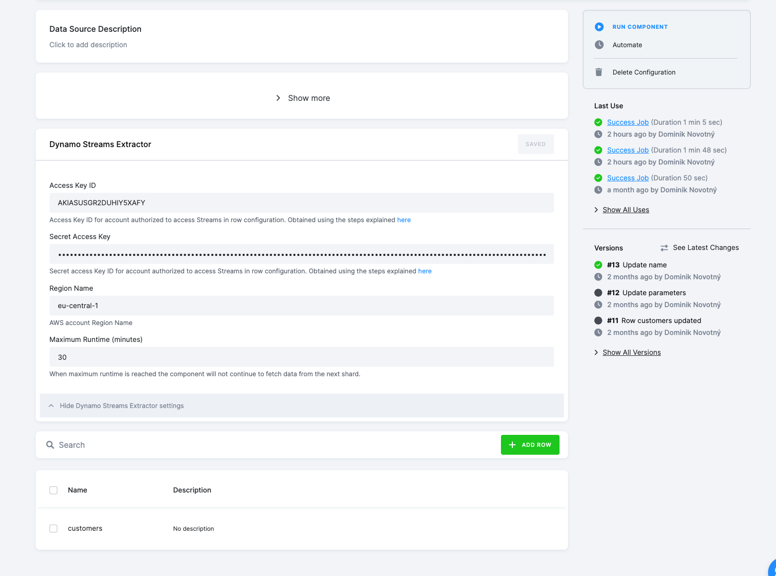 Screenshot - DynamoDB Streams Confguration