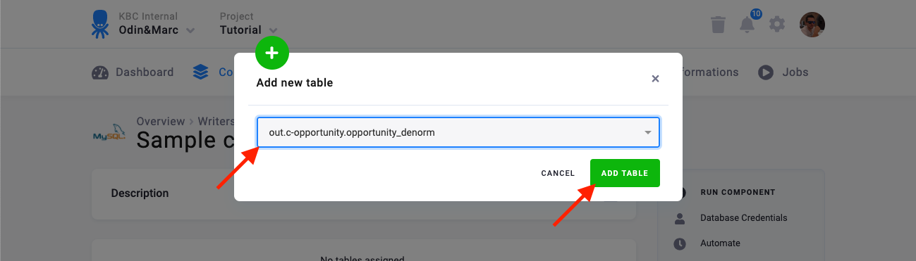Screenshot - Select Table