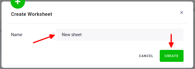 Screenshot - Create worksheet popup