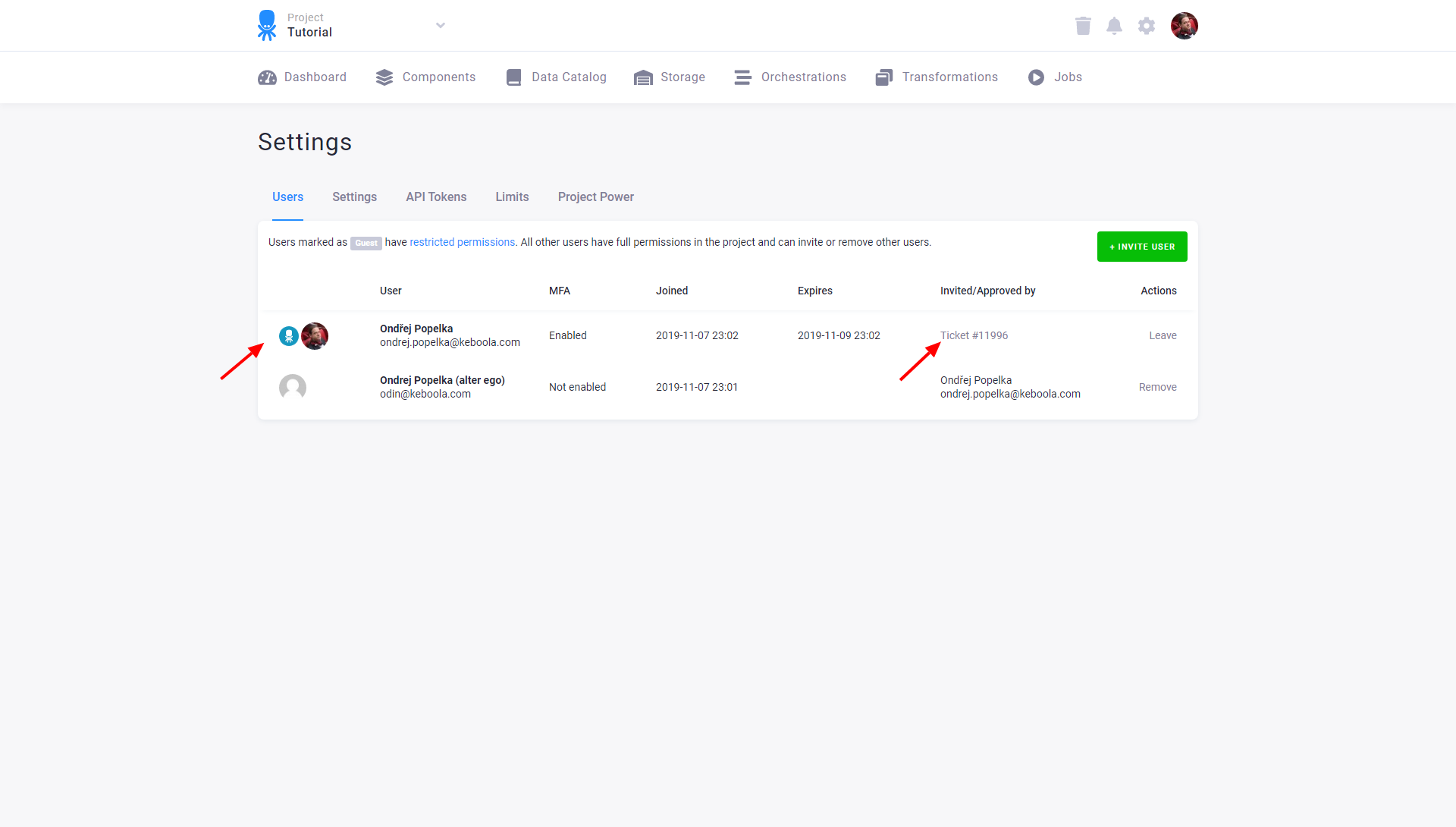 Screenshot -- User joined